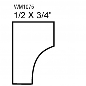 1/2 X 3/4" OAK SCOTIA / WM-1075O
"A" GRADE, RED OAK