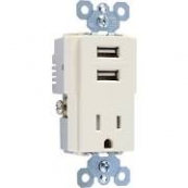 TM8USBLACC6 LT.ALM TAMPER RECEPT
W/USB CHARGER