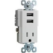 TM8USBWCC6 WHT.TAMPER RECEPT
W/USB CHARGER