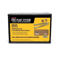 PRO PLUG FOR IPE 350CT - 100SF
CONTAINS SCREWS,PLUGS,DRIVER BIT
AND GLUE NOZZLE -USE WITH BDA241
TOOL   NB